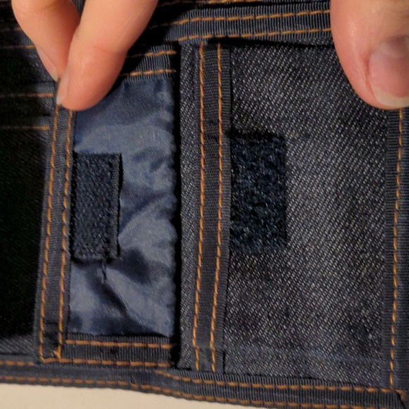 1970 Vintage LeVI'S Denim Trifold Unisex Wallet Dark Blue EUC - Picture 12 of 14